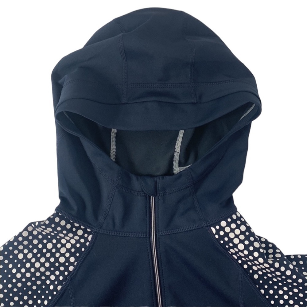 🌸2/$25 Athleta Navy Running Wild Half-zip Hoodie 2.0 White Polka Dots - Picture 5 of 11
